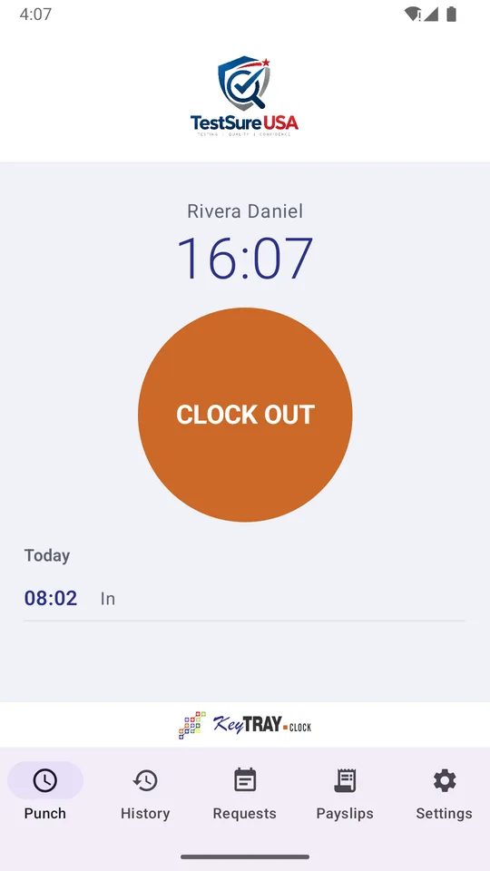 KeyTray Clock app screens