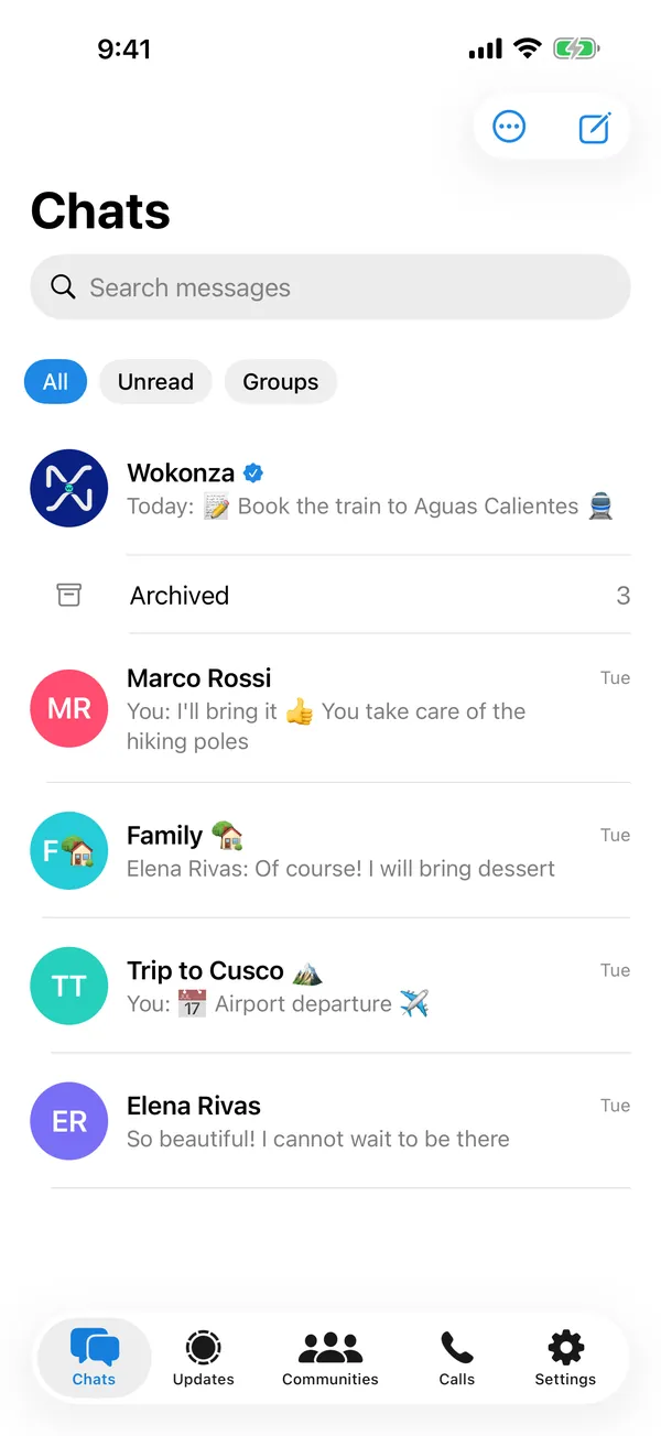 Wokonza app screens
